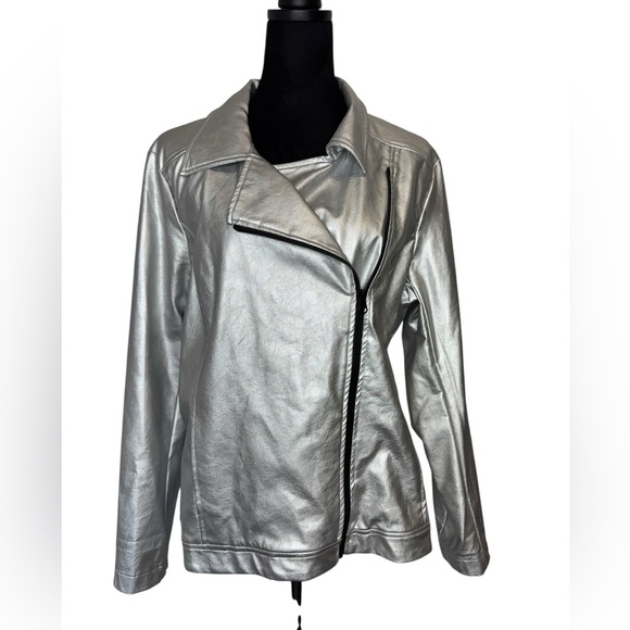 Mr. Max Perfecto Moto Jacket Silver - Picture 5 of 11